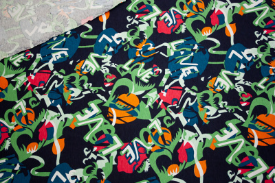 Кулир 30/1 рулон набивной D-6251/fusya-mint 155гр 185см